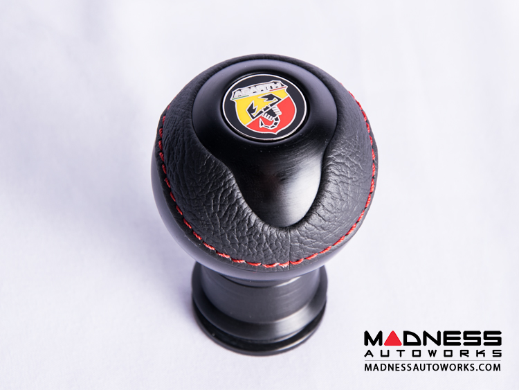 FIAT 500 Gear Shift Knob by BLACK Black Base/ Black Leather Top